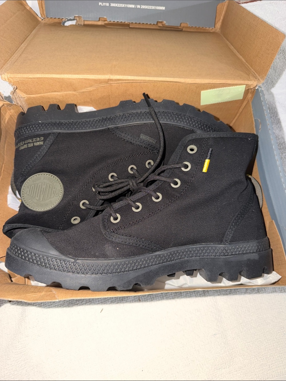 Palladium Black Canvas High-Top Lug Sole Boots